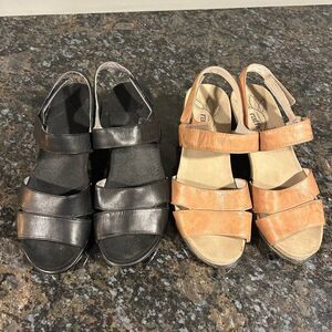 Lot of 2 Pair Umberto Raffini Leather Sandals Heels Strappy Shoes Womens Sz 38